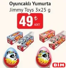 JİMMY TOYS OYUNCAKLI YUMURTA 3X25 G fiyat ve kampanya bilgisi